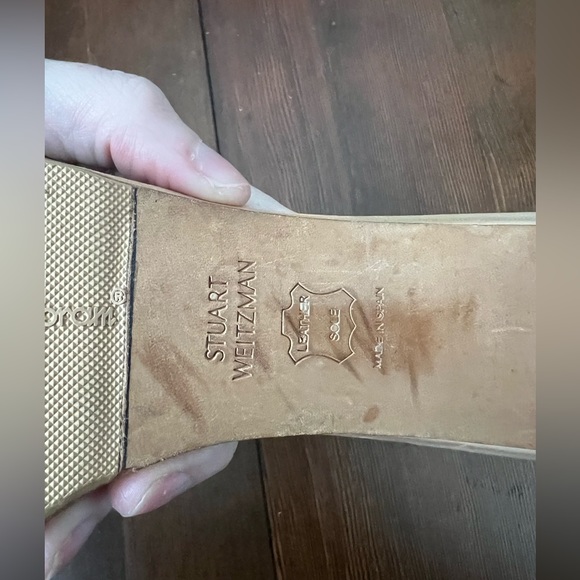 Stuart Weitzman Nudistcurve Block Heel Sandal size 7.5 color Adobe - Picture 8 of 8